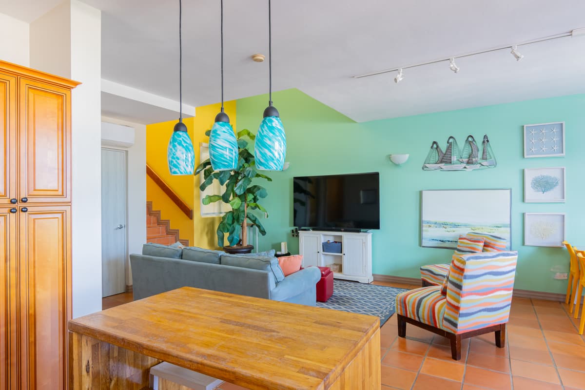 Kitchen to living area